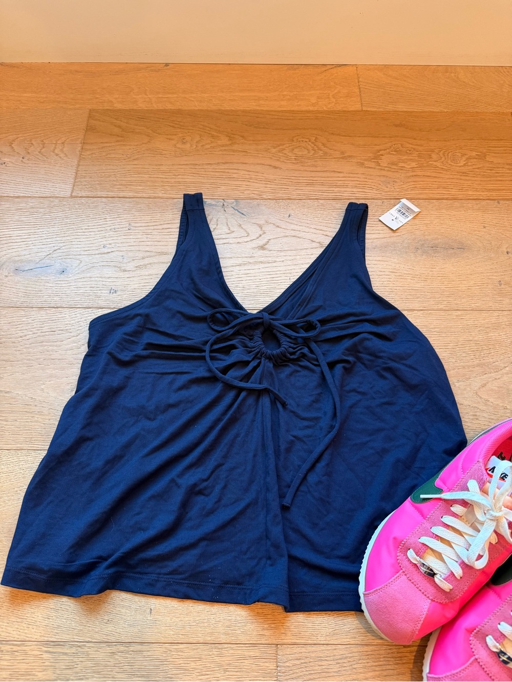 Lou & Grey Navy Tie-Front Tank